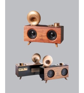 Çift Hoparlörlü Bluetooth Gramofon Speaker – FM Radyo USB SD Kart ve AUX Girişli