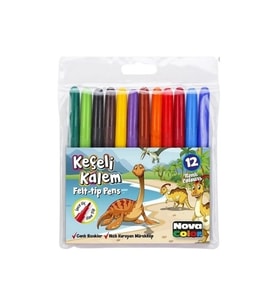 Nova Color Keçeli Kalem 12 Li Set Maxi 12 Renk Keçeli Boya Kalemi (Karışık)
