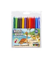Nova Color Keçeli Kalem 12 Li Set Maxi 12 Renk Keçeli Boya Kalemi (Karışık)