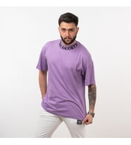 OVERSİZE PENYE PAMUKLU ERKEK T-SHİRT (Mor)