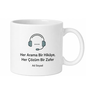 Çağrı Merkezi Temsilcisi Sabır Taşı Baskılı Porselen Kupa Bardak Hediye