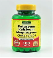 Potasyum Kalsiyum Magnezyum Çinko D3 100 Tablet