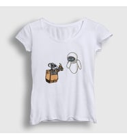 Presmono Kadın Beyaz Gift Wall E Eve T-Shirt 427561tt (Beyaz)