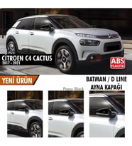 Citroen Cactus Uyumlu (2017-2021) Batman Ayna Kapağı Arası (Parlak Siyah)