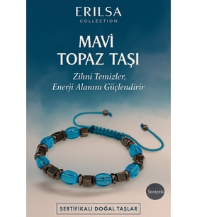Sertifikalı Sentetik Mavi Topaz Taşı Bileklik – Dinginlik ve Zarafetin Gücü (Çok Renkli)