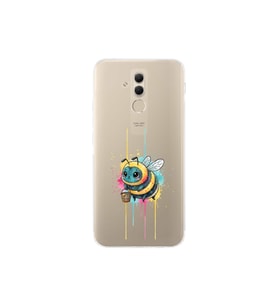 Huawei Mate 20 Lite ile uyumlu Splash arı tasarımlı şeffaf silikon kılıf