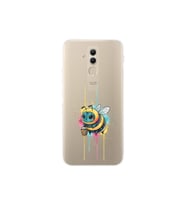 Huawei Mate 20 Lite ile uyumlu Splash arı tasarımlı şeffaf silikon kılıf