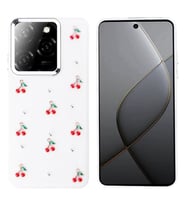Coverzone ?nfinix Hot 40 ile uyumlu K?l?f Airbag K�?eli 2mm Kamera �?k?nt? Korumal? Simli ?effaf Bask?l? Z-Kutup Kapak Kiraz