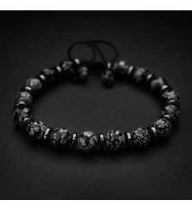 Alnis Atelier Gerçek Obsidyen Doğal Taş Bileklik