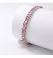 Moncuk Design 5mm Pembe Zirkon Taşlı Ayarlanabilir Su Yolu Kadın Bileklik 3351KBV4D1