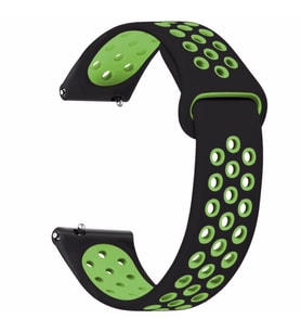Microsonic Samsung Galaxy Watch 4 Classic 42mm Rainbow Sport Band Kordon Siyah Yeşil