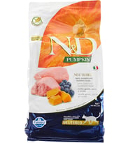 N&D Pumpkin Tahılsız Kuzu Etli, Yaban Mersinli ve Bal Kabaklı 1,5 Kg Kısırlaştırılmış Kedi Maması