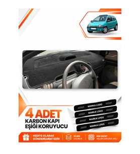 RENAULT TWINGO (1998-2000) Uyumlu Ön Torpido Koruma Kılıfı Halısı - Siyah