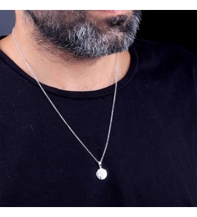 925 Ayar Gümüş Zirkon Taşlı Haç Sembollü Küçük Boy Erkek Kolye