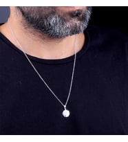 925 Ayar Gümüş Zirkon Taşlı Haç Sembollü Küçük Boy Erkek Kolye