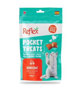 Reflex Pocket Treats Deri ve Tüy Bakımı Yetişkin Kedi Ödül Maması 60gr