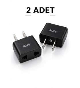 MN6 M007 Amerikan Priz dönüştürücü/2 Adet-Türk Fişi Amerikan Sistemine Çeviren Adaptor Fiş