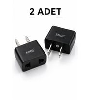 MN6 M007 Amerikan Priz dönüştürücü/2 Adet-Türk Fişi Amerikan Sistemine Çeviren Adaptor Fiş