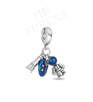 Fubena 925 Ayar Gümüş Astronot Uzay ve Mekiği Sallantılı Charm