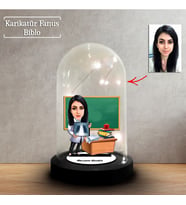 Kişiye Özel Karikatür Kadın Öğretmen Tasarımlı Fanus Biblo, Öğretmene Hediye, Öğretmenler Günü, Öğretmenler Günü Hediyesi,, FN238