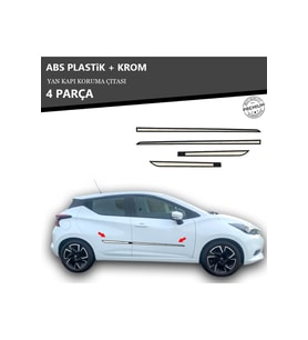 NİSSAN MİCRA 2013- ÜZERİ YAN KAPI KORUMA ÇITASI PLASTİK + KROM