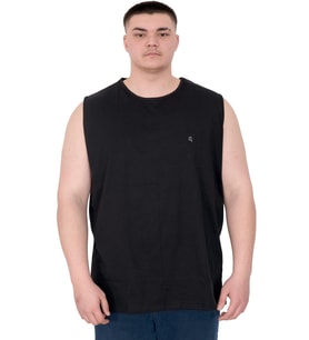 Mode XL Büyük Beden Erkek Atlet Nakışlı U25101 Siyah