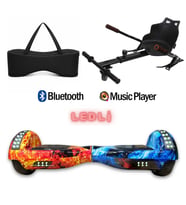 Elektrikli Kaykay Scooter Akıllı Denge Hoverboard + HoverKart + Çanta FULL LEDLİ EXTREM PAKET D10