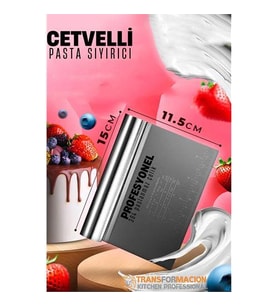 Modacar Pasta Spatulası - Profesyonel Hamur Sıyırıcı - Ölçü Cetvelli Pasta Hamur Spatulası