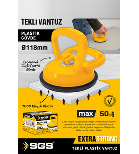 SGS944 50 Kg Tekli Vantuz Cam Granit Seramik Laminat Ahşap Ayna Taşıma Vantuzu