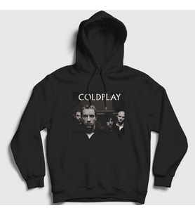 Presmono Unisex Siyah Band Coldplay Kapüşonlu Sweatshirt 468960tt