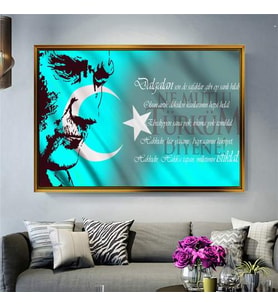 Altın Çerçeveli dekoratif tablo l1163 (Gold)