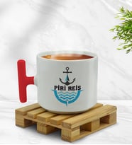 BK Gift Kişiye Özel Tekne Marin ve Denizcilik Tasarımlı Kırmızı T Kulplu Middle Kupa-7, Arkadaşa Hediye