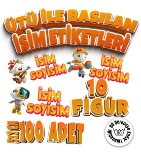 Kıyafet Etiketi - Okul Kıyafet Kumaş Etiketi Kreş Anaokulu İlkokul Kıyafet Kumaş Etiketi Set05