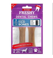 Freshy Dental Chews Natural Maxi Bones Köpek Ödül Kemiği 15 Cm 2 Adet (STD)