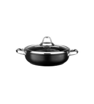 Leggno Master Serisi Titanium Çelik Kulplu Sığ Siyah Tencere 24 cm MST2828ST24BK 