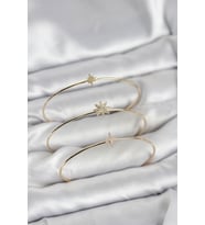 Zirkon Taşlı Kutup Yıldızı Model Gold Renk 3'lü Kadın Bileklik Kombini 5 - GLST6895-351