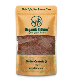 Organik Bitkim Toz Üzüm Çekirdeği (Öğütülmüş) 1 kg