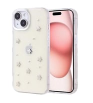 Coverzone Apple iPhone 15 ile uyumlu K?l?f Airbag K�?eli 2mm Kamera �?k?nt? Korumal? Simli ?effaf Bask?l? Z-Kutup Kapak Y?ld?z