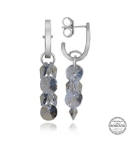 Swarovski Crystal Taşlı Gümüş Salkım Sallantılı Çivili Kadın Küpe