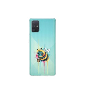 Samsung Galaxy A71 ile uyumlu Splash arı tasarımlı şeffaf silikon kılıf