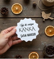 Kişiye Özel Arkadaşa Hediye Bardak Altlığı Doğum Günü Hediyesi (Bej)