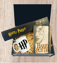 Kişiye Özel Hediye Kutusunda Harry Potter Tasarımlı Defter & Harry Potter Asa & Kupa Bardak ve Hediye Seti