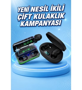 İkili Bluetooth Kulaklık Dijital Göstergeli Uzun Pil Ömrü Yüksek Ses Kaliteli