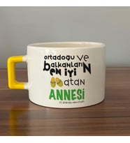 Ortadoğu ve Balkanları  En iyi Baskılı Sarı Kulplu C Fincan