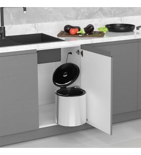 S-2251-SS Krom Paslanmaz Çöp Kovası 10 Lt