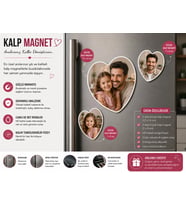 Kalp Fotoğraf Magneti Baba ve Kız Çocuğa Kişiselleştirilebilir Sevgi Anısı Hediyesi