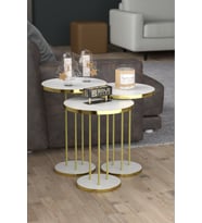 Zigon Sehpa Terra Gold Beyaz