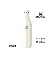 Stanley The All Day Slim Su Şişesi 0.59 L Termos Kamp Matara (Bej)