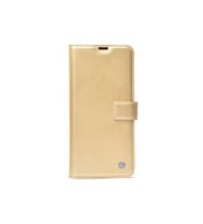 Samsung Galaxy J4 Plus Uyumlu Kılıf Zore Kar Deluxe Kapaklı Kılıf (Gold)