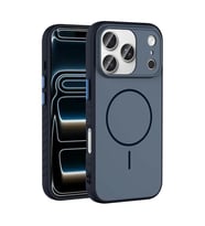 Coverzone iPhone 17 Pro Max ?le Uyumlu Kamera Lens Korumal? K?l?f Magsafe Uyumlu Kablosuz ?arj �zellikli Tea Silikon Telefon K?l?f? Lacivert